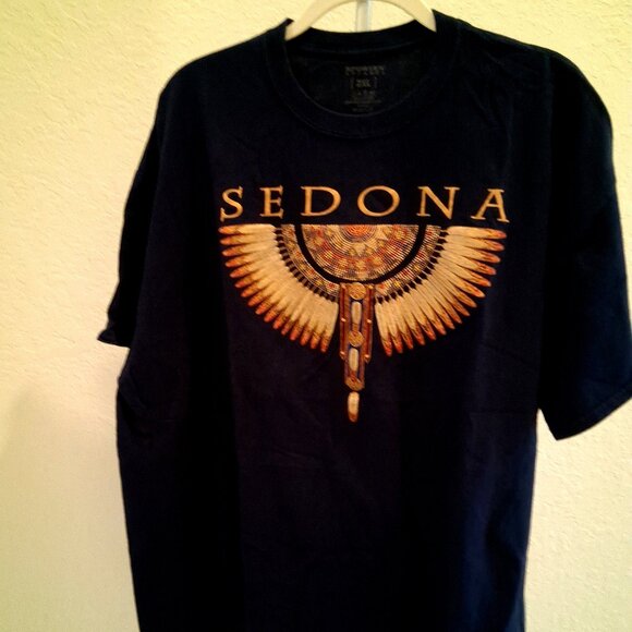 Sportex Tops - Native American Feather Design Vintage T-Shirt from Sedona Arizona
